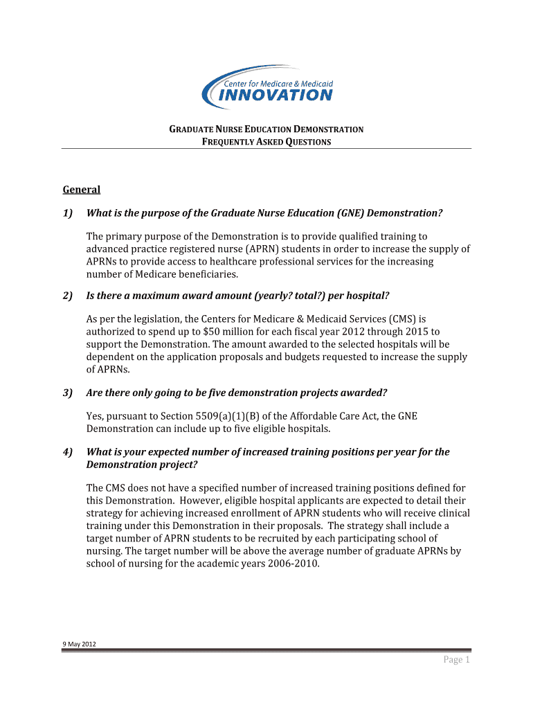 GRADUATE NURSE EDUCATION DEMONSTRATION Preview on Page 1