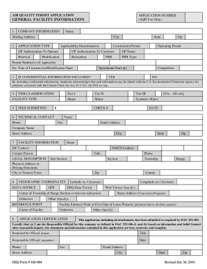 Air Quality Permit Application