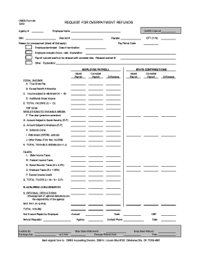 OMES Form 94 Request for Overpayment Refunds