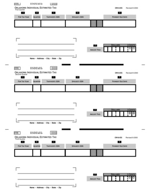 Oklahoma Individual Estimated Tax Form OW-8-ES