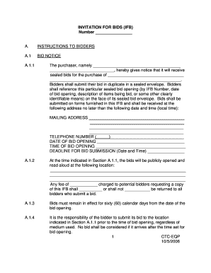 Printable invitation templates - INVITATION FOR BIDS (IFB). Final Report Template - ftp dot state pa