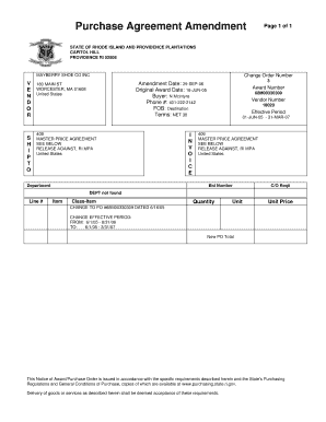 Purchase Agreement Amendment - State of Rhode Island: Division ... - purchasing ri