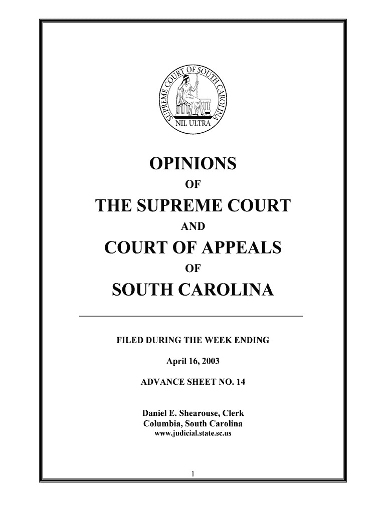 Opinions - South Carolina Judicial Department - judicial state sc Preview on Page 1