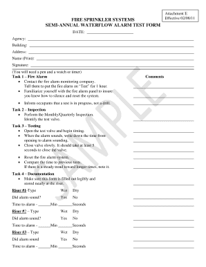 Fire sprinkler systems semi-annual waterflow alarm test form - ddsn sc