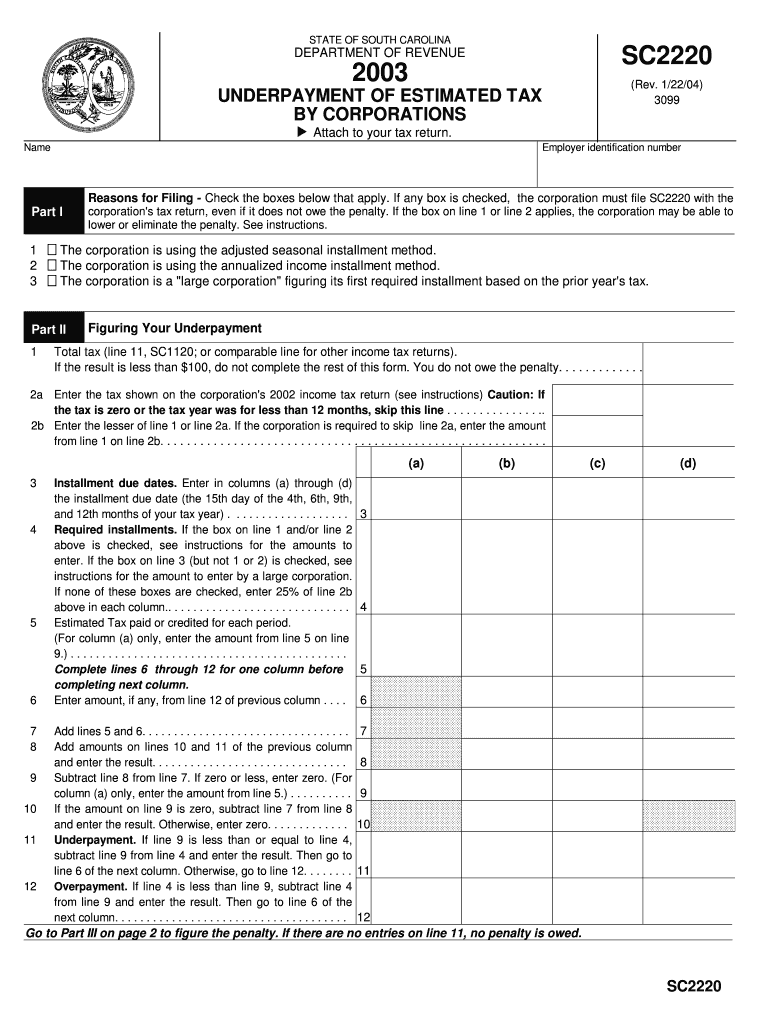 Fillable Online sctax JetFormSC_2220_JAN_04.IFD. Law Enforcement