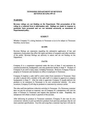 Nexus for tax purposes doing business in Tennessee Nexus for tax purposes doing business in Tennesse
