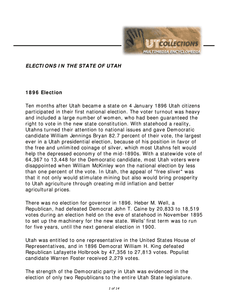 Fillable Online eq uen Utah History Encyclopedia eq uen Fax Email Print pdfFiller