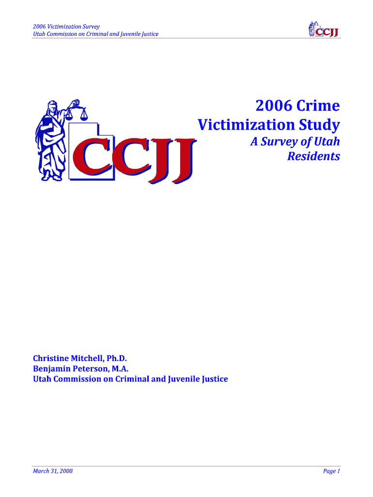 2006 Crime Victimization Study - Utah Commission on Criminal and Preview on Page 1