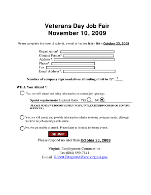 Veterans Day Job Fair Registration