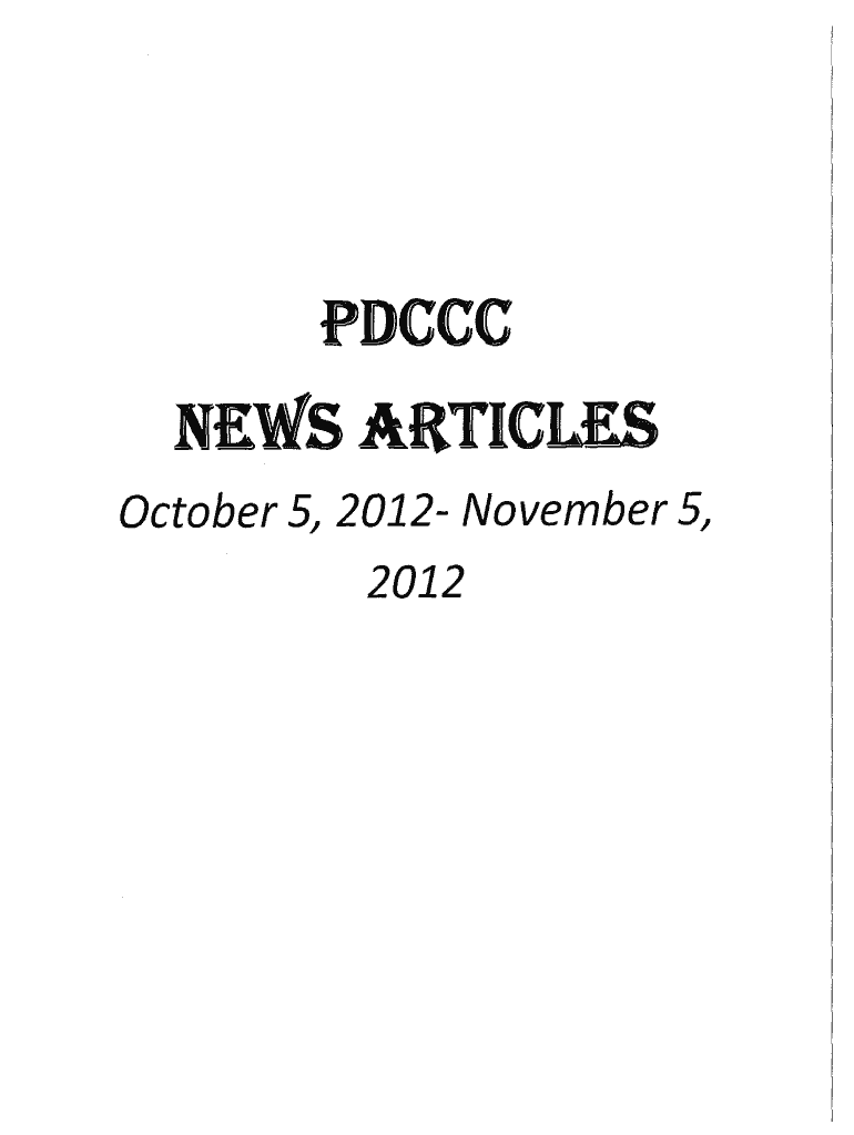 Page 1 Page 2 PDCCC News Media Coverage Table of Contents Preview on Page 1