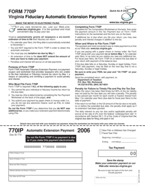 Virginia Fiduciary Automatic Extension Payment Form 770IP