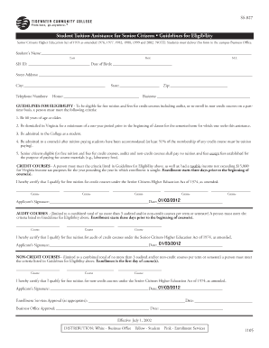Virginia Senior Citizen Tuition Assistance Form