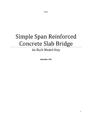 VDOT SIMPLE SPAN REINFORCED CONCRETE SLAB BRIDGE INPUT