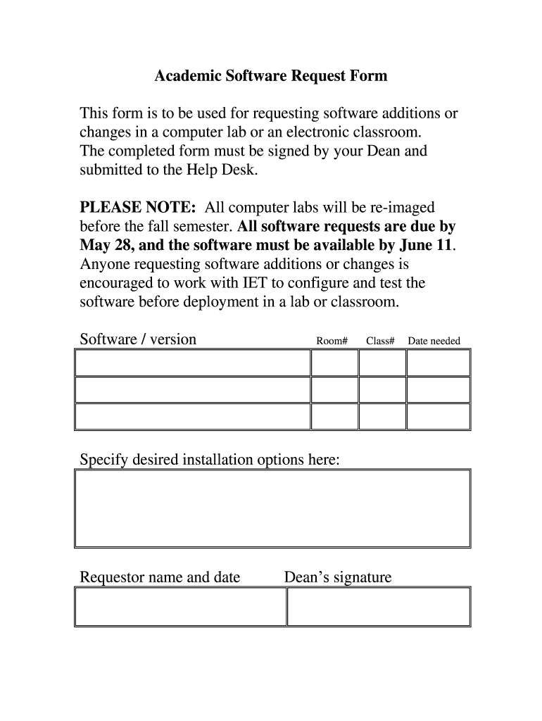 Fillable Online virginiawestern VWCC TSS Academic software request