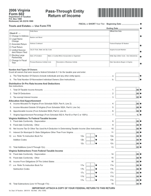 Virginia Pass-Through Entity Form 502