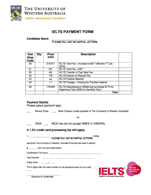 IELTS Payment Form