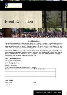 Evaluation form template - Event Evaluation Template PDF File, 457.2 KB