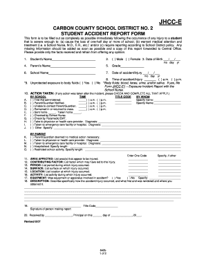 Student Accident Report Form
