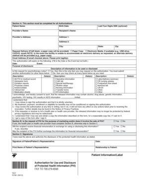 Authorization for Use and Disclosure of Protected Health Information