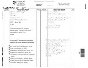 Hartford Hospital Surgery Orders Form