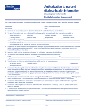 Health Information Disclosure Authorization