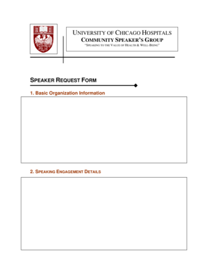 Fillable Online uchospitals Speaker request form - University of ...