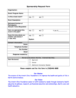 Sponsorship Request Form