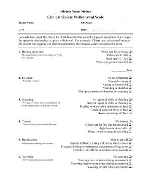 Clinical Opiate Withdrawal Scale - mc uky