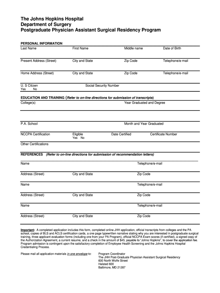 Fillable Online hopkinsmedicine Download application. - Johns Hopkins ...