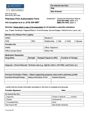 Pharmacy Prior Authorization Form