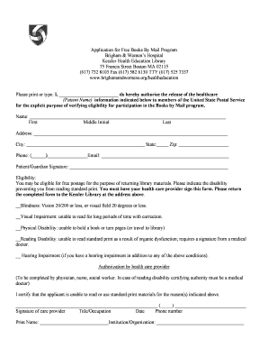 Free Books By Mail Program Application