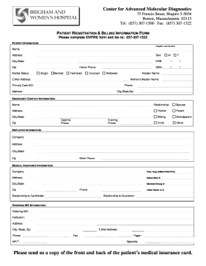 Patient Registration & Billing Information Form - Brigham and ... - brighamandwomens