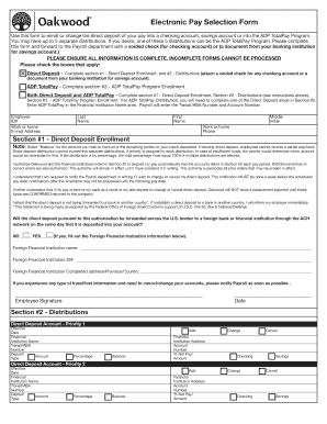 Example of direct deposit form - Direct Deposit - Oakwood Healthcare System - oakwood