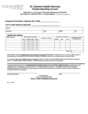 Flexible Spending Claim Form - St Dominic Hospital