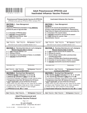 Adult Pneumococcal and Influenza Vaccine Protocol