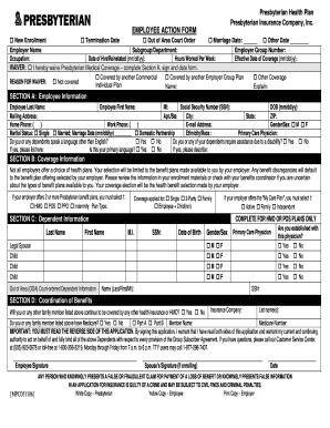 Employee action form