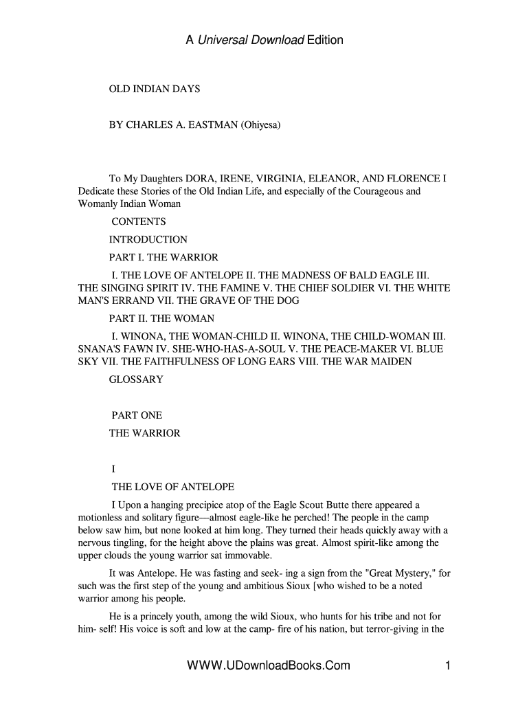 Old Indian Days - Tripod Preview on Page 1