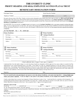 The Everett Clinic Beneficiary Designation Form