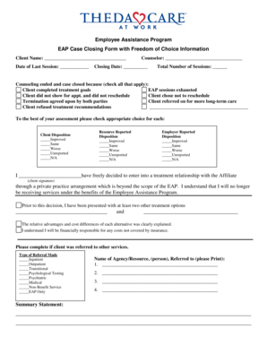 EAP Case Closing Form