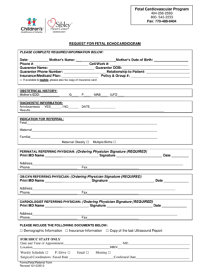 Request for Fetal Echocardiogram