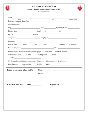 CHIP Registration Form