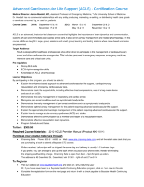 ACLS Certification Course Registration Form