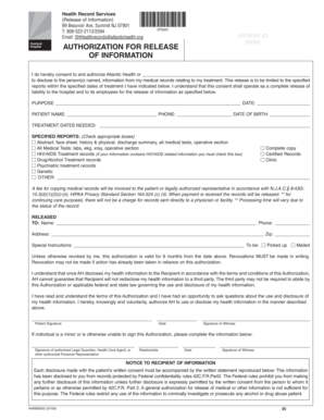 Health Record Release Authorization
