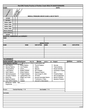 Health Questionnaire