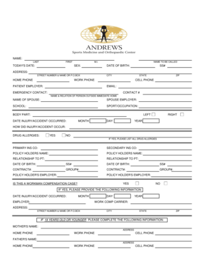 Patient Medical History and Authorization Form