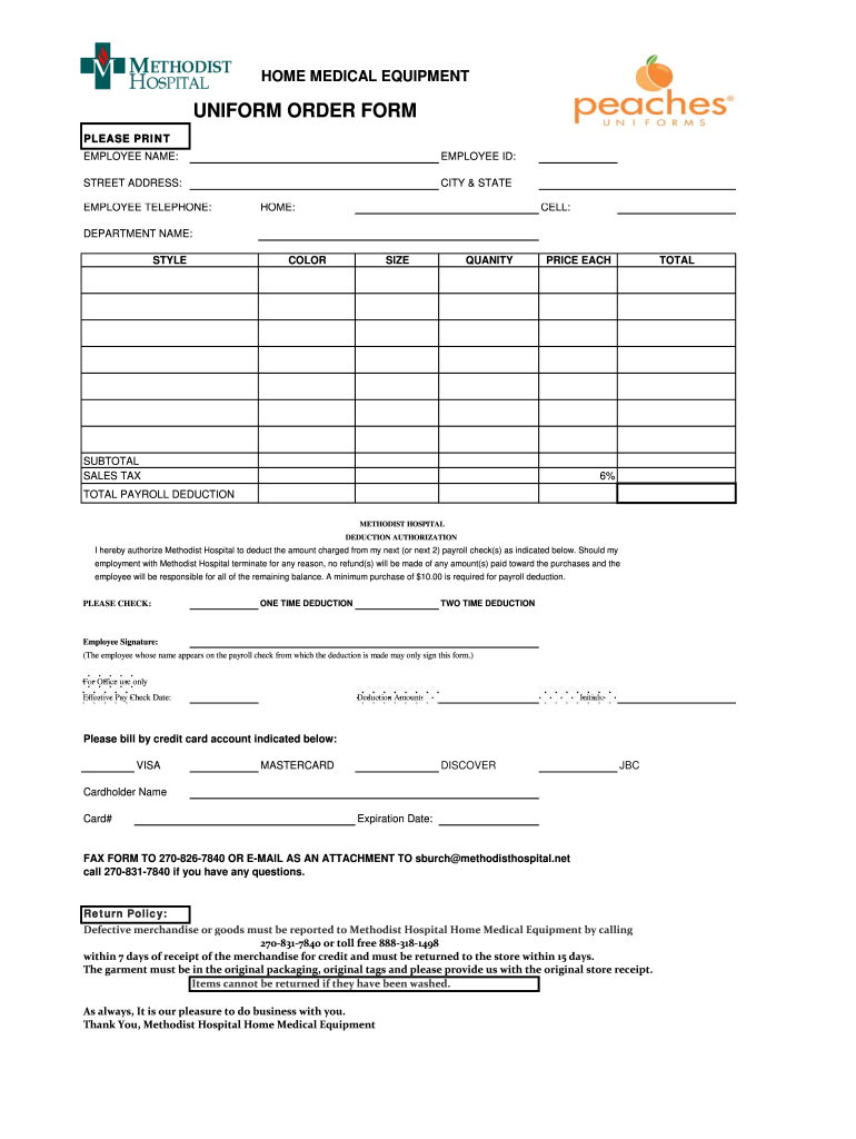 Printable Uniform Order Form Template Printable Word Searches