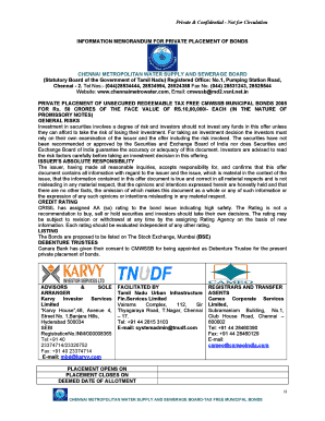 Confidential private offering memorandum - Private & Confidential - Not for Circulation ii INFORMATION ... - BSE