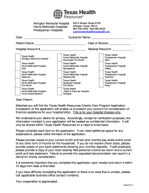 Texas Health Charity Care Application