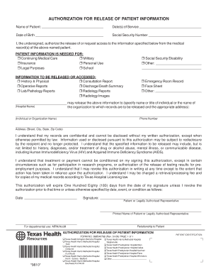 Authorization for Release of Patient Information