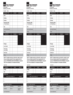 Union bank deposit form - credit union slip form